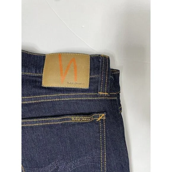 Nudie Jeans Tube Kelly Mens 31x34 Blue Denim Jeans Straight Legs